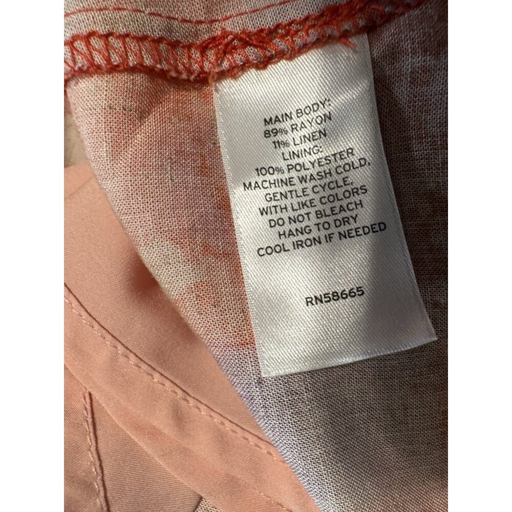 Chelsea28 Midi Dress L Large Purple Orange Pink Floral Linen One Shoulder - Picture 12 of 13